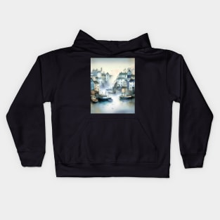 Misty harbour morning Kids Hoodie